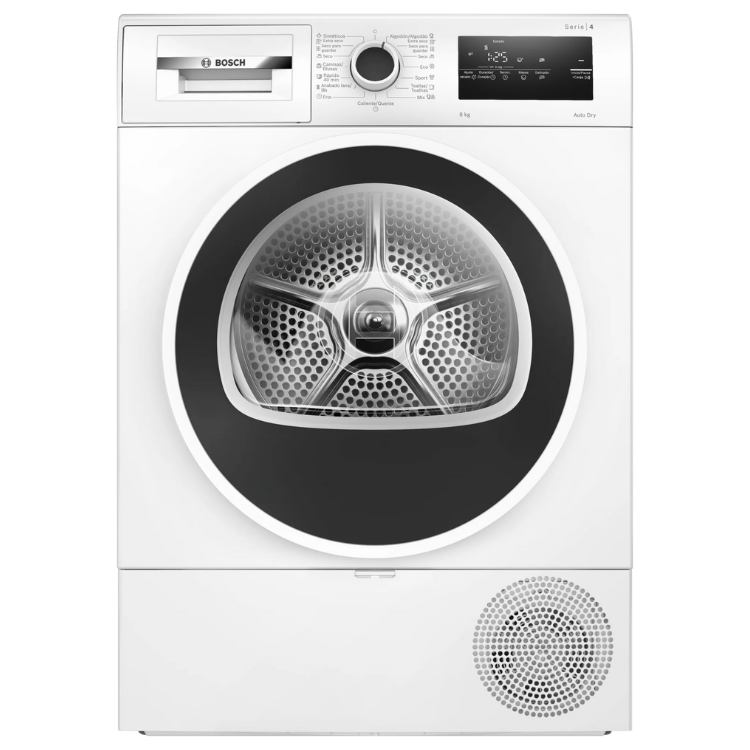 Máquina de Secar Roupa Bosch Serie 4 WTR85V00ES 8Kg Classe D Branco