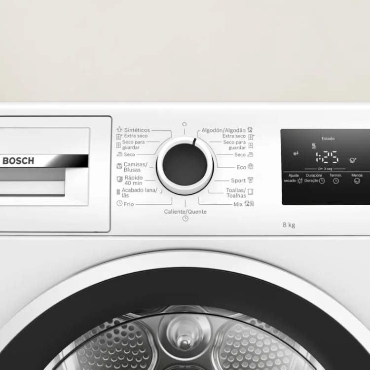 Máquina de Secar Roupa Bosch Serie 4 WTR85V00ES 8Kg Classe D Branco
