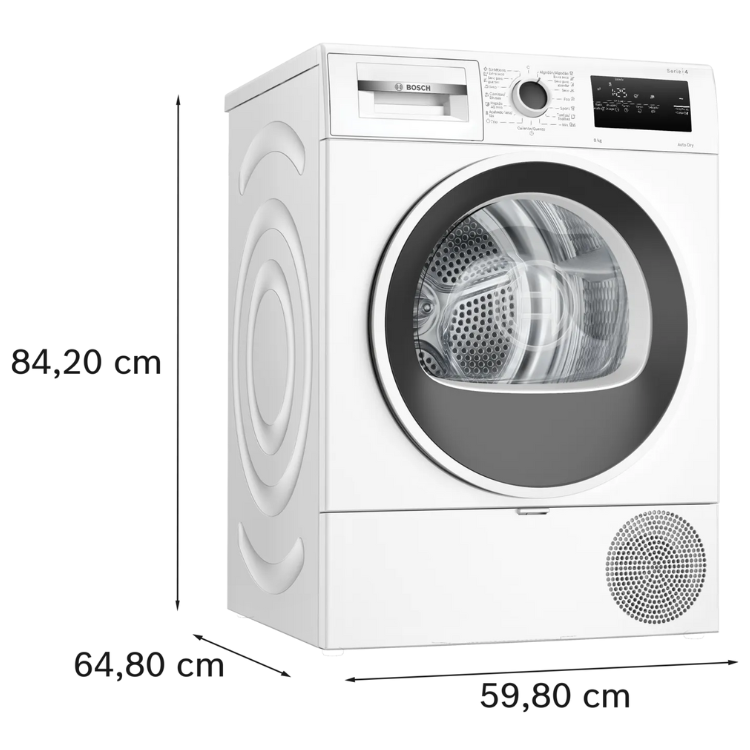 Máquina de Secar Roupa Bosch Serie 4 WTR85V00ES 8Kg Classe D Branco