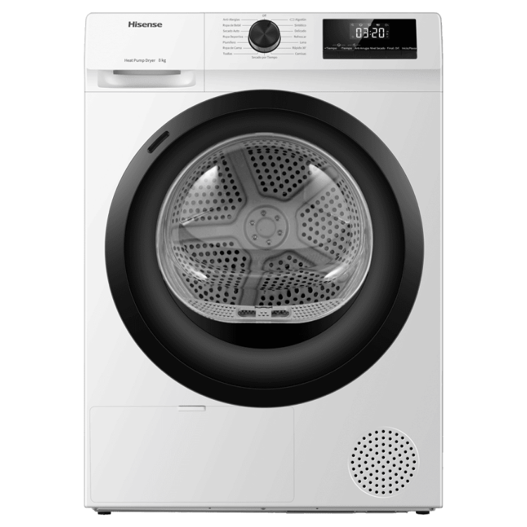 Máquina de Secar Roupa Hisense DHQE800BW2 8Kg Classe D Branco