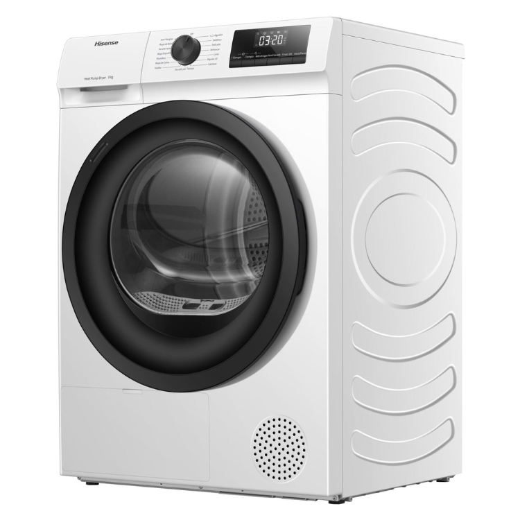 Máquina de Secar Roupa Hisense DHQE800BW2 8Kg Classe D Branco