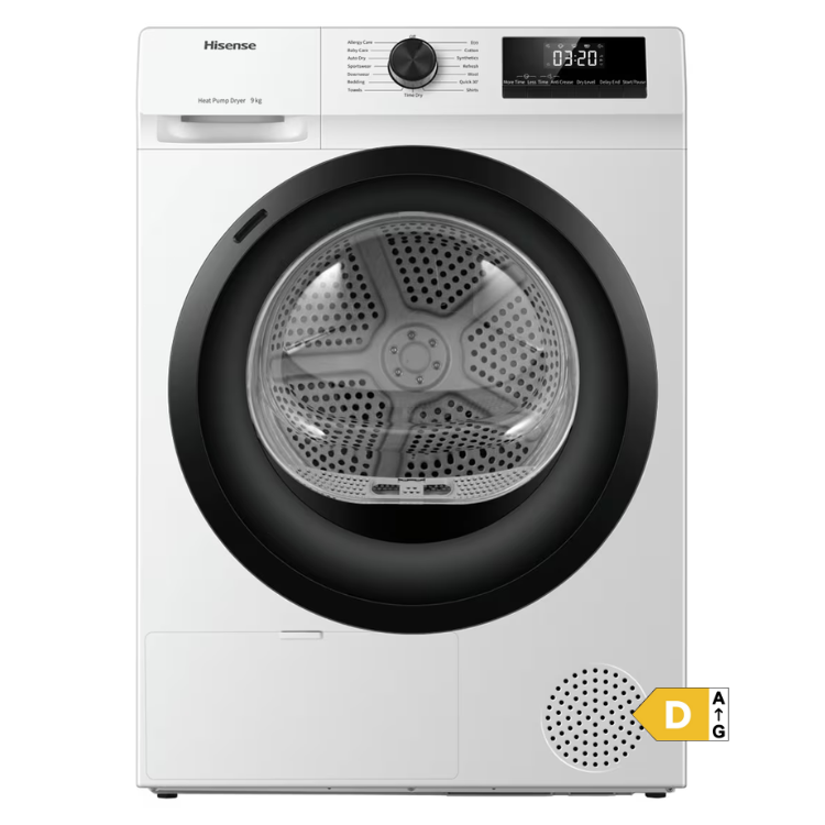 Máquina de Secar Roupa Hisense DHQE900UWDC 9Kg Classe D Branco