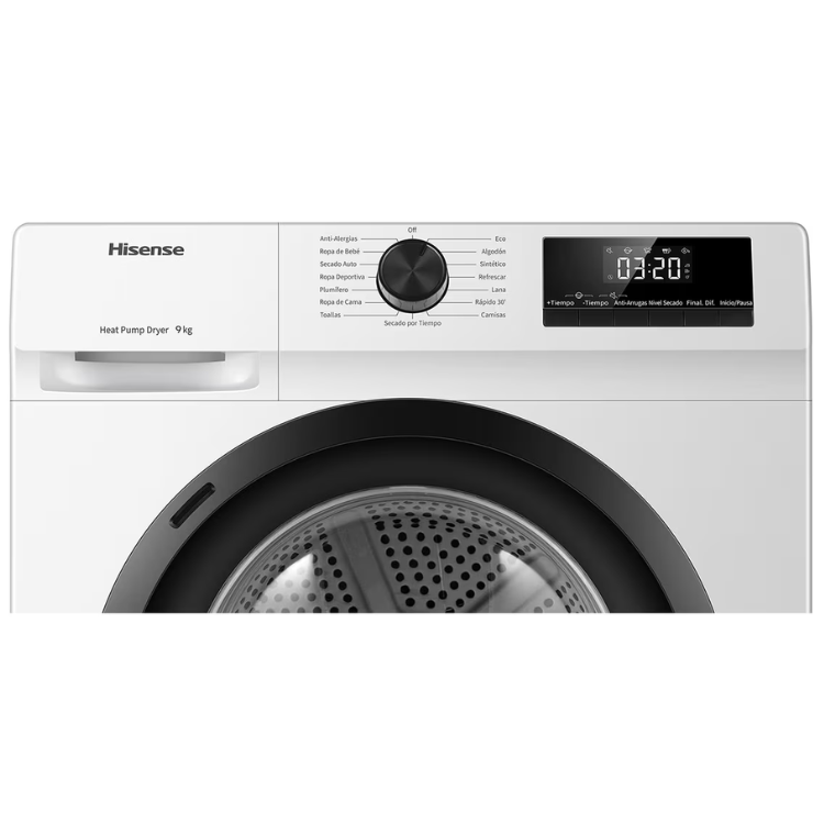 Máquina de Secar Roupa Hisense DHQE900UWDC 9Kg Classe D Branco