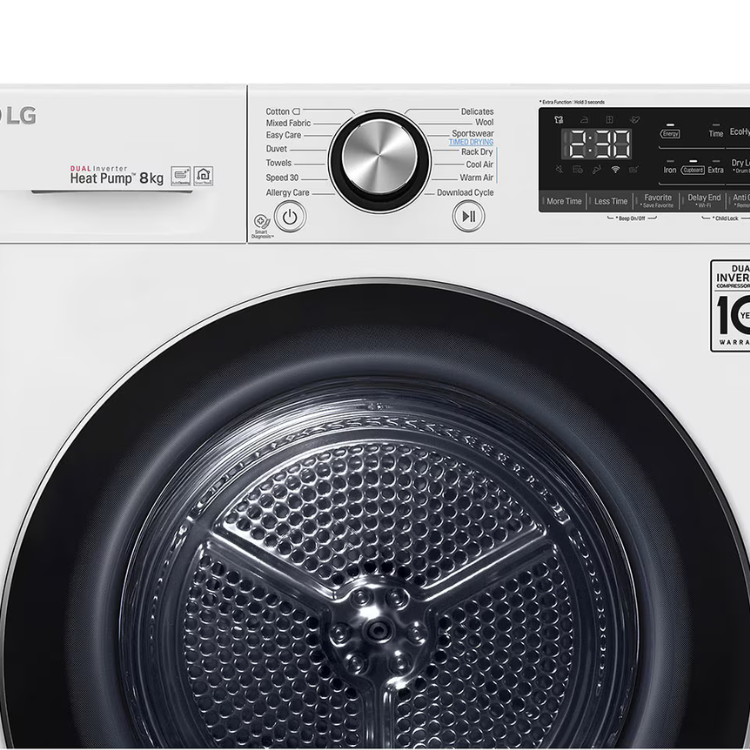 LG RC80V9AV2W 8 kg Wäschetrockner, Klasse C, Weiß