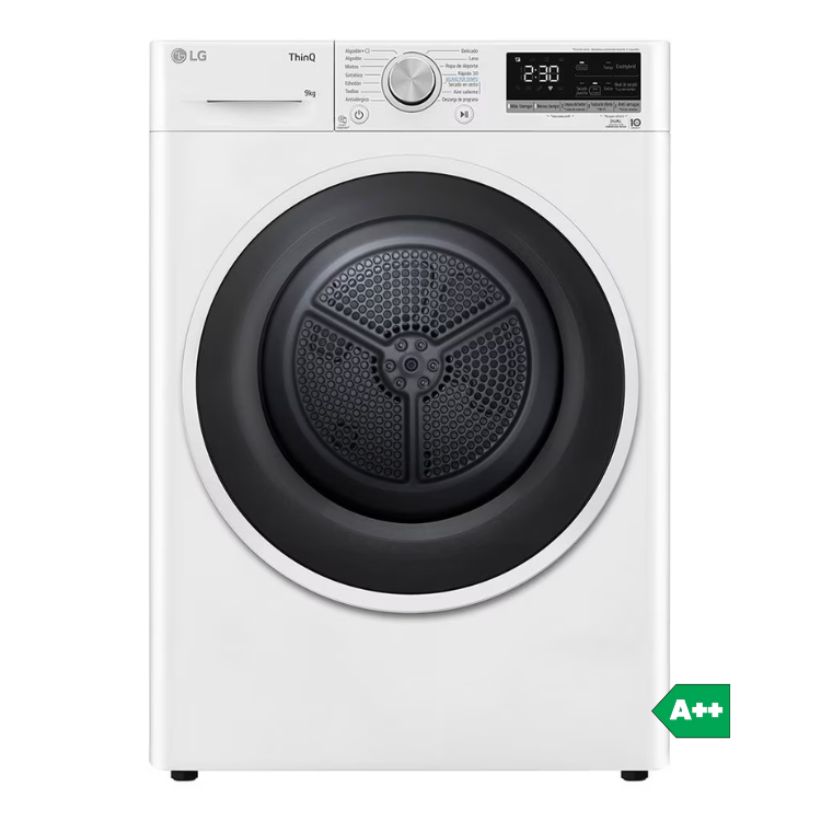 Máquina de Secar Roupa LG RH90V5AV6N 9Kg Classe A++ Branco