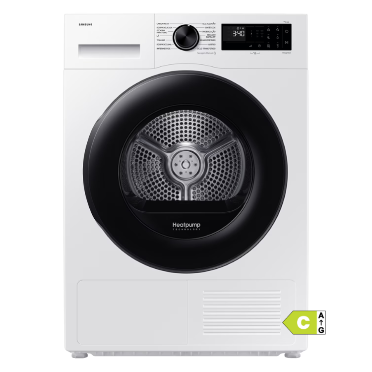 Máquina de Secar Roupa Samsung DV90DG52A0AEEC 9Kg Classe C Branco