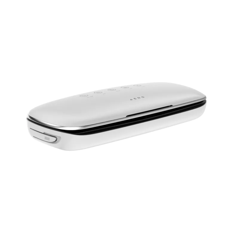 Aeno VS2 vacuum sealer, silver, with buttons on top and a black stripe.