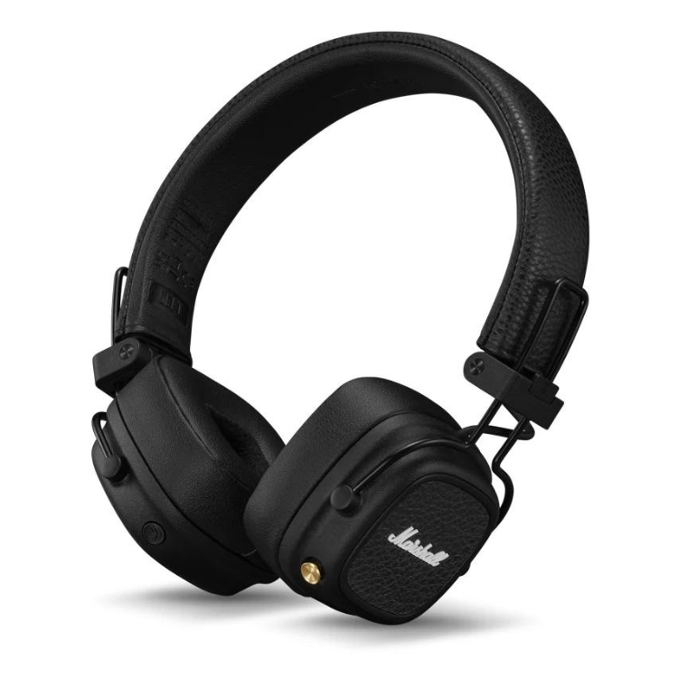 Black Marshall Major V on-ear headphones with white logo