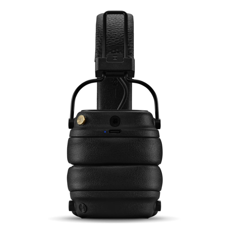 Black Marshall Major V on-ear headphones, wireless, foldable design.
