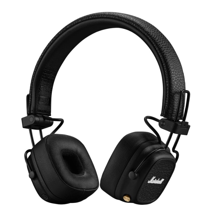 Black Marshall Major V on-ear headphones with white logo.