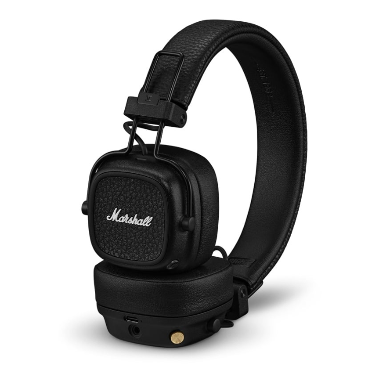 Black Marshall Major V on-ear headphones with white logo.