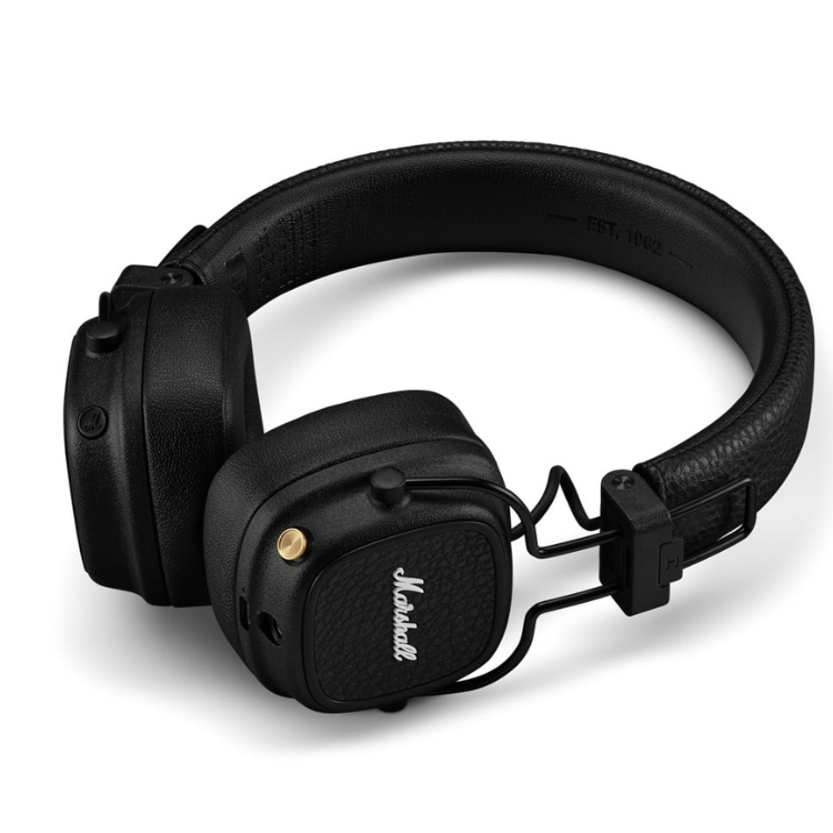 Black Marshall Major V on-ear headphones with white logo