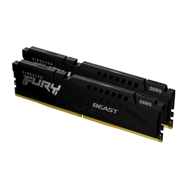 Kingston Fury Beast DDR5 RAM, 32GB, black, two modules.