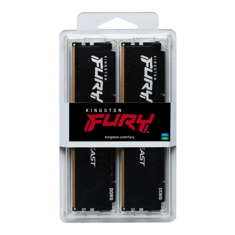 Kingston Fury Beast DDR5 RAM, 32GB (2x16GB), black, 5200Mhz.