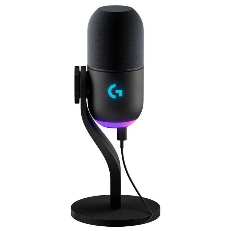 Microfone Dinâmico Supercardióide Logitech G Yeti GX RGB Lightsync USB Preto