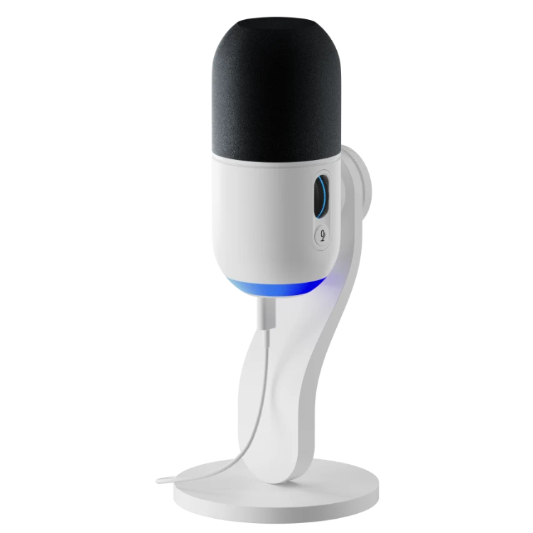 Microfone Dinâmico Supercardióide Logitech G Yeti GX RGB Lightsync USB Branco
