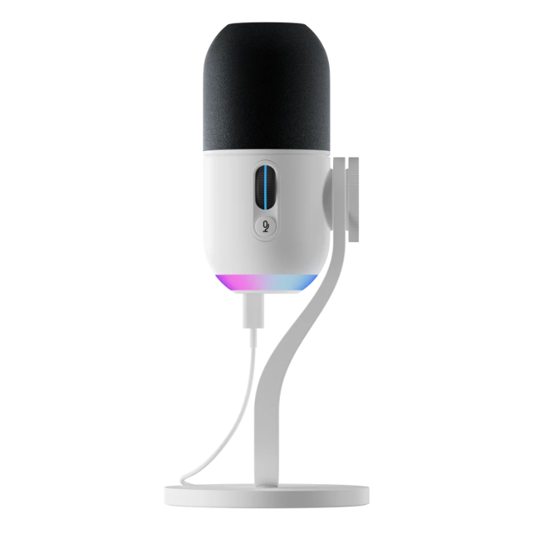 Microfone Dinâmico Supercardióide Logitech G Yeti GX RGB Lightsync USB Branco