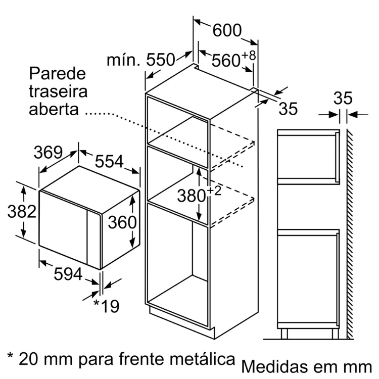 Microondas de Encastre Bosch Serie 6 BEL554MB0 25L 900W Preto