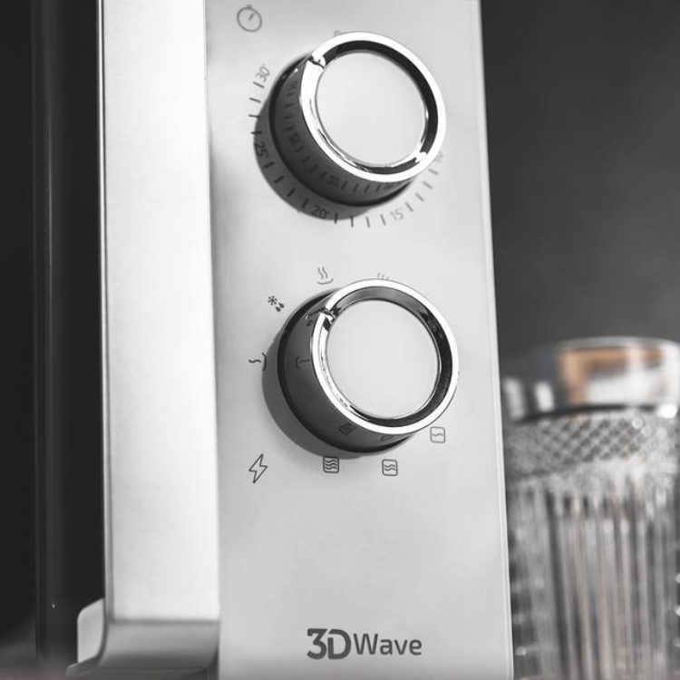 Cecotec 3D Wave microwave control panel with two dials.
