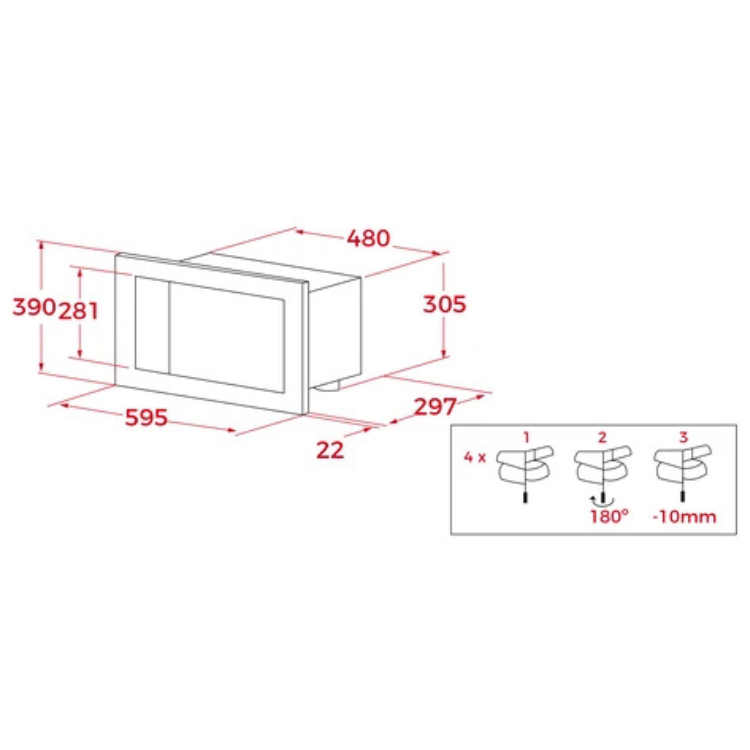 Microondas de Encastre Teka ML8210BIS 20L 750W Preto