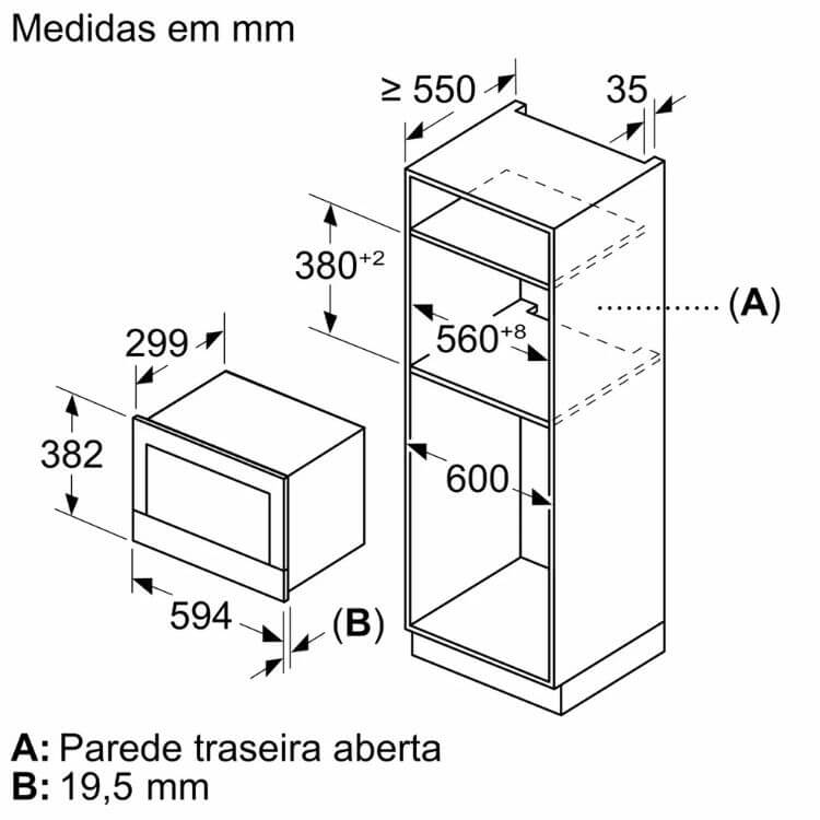 Microondas de Encastre Siemens BF722L1B1 21L 900W