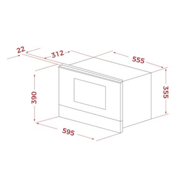 Microondas de Encastre Teka ML8220BISLFBK 22L 1200W Preto