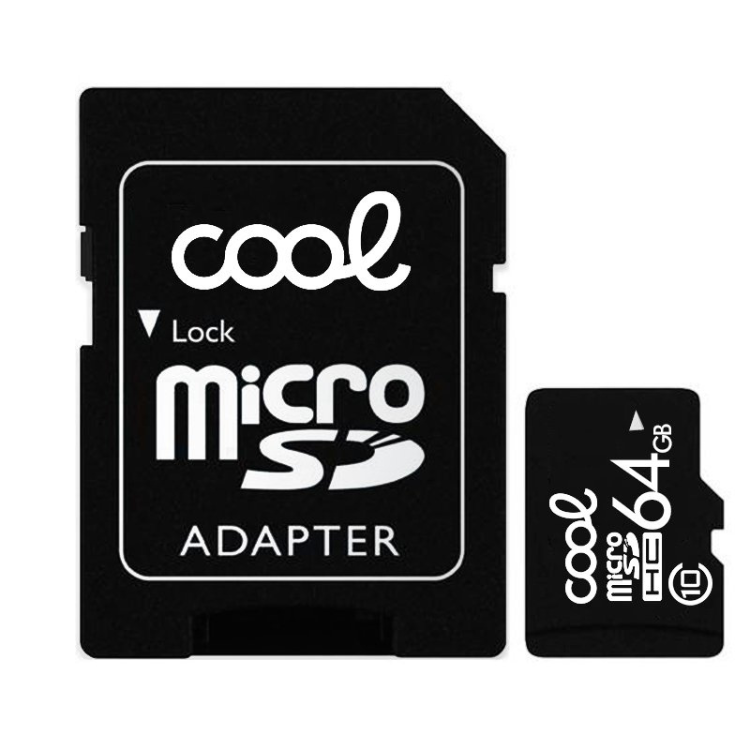 Cartão Memória Cool microSDHC 64GB C10 c/ Adaptador SD