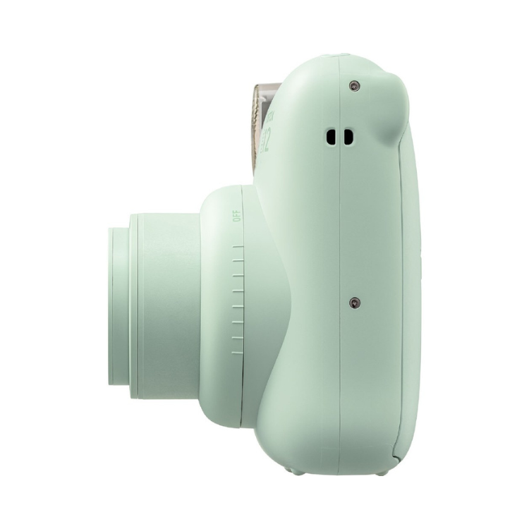 Fujifilm Instax Mini 12 green instant camera side view