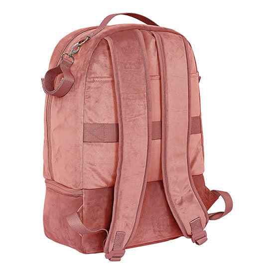 Mochila Acessórios Bebé Safta Marsala, cor rosa, com alças e bolsos laterais.