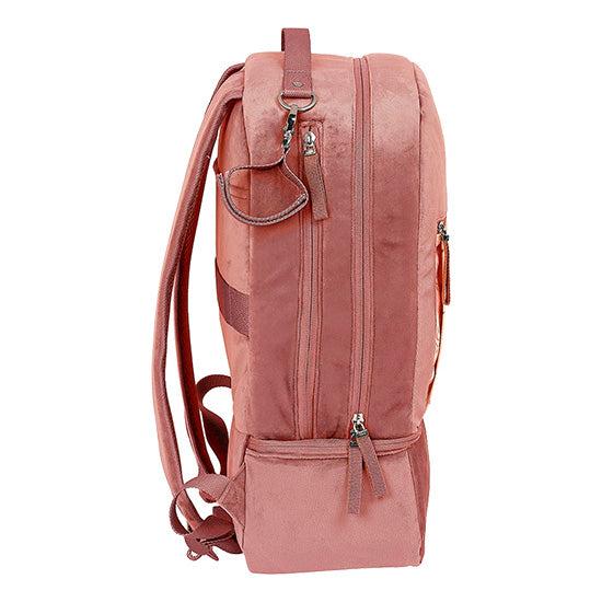 Mochila Acessórios Bebé Safta Marsala, cor rosa, com alças e bolsos laterais.