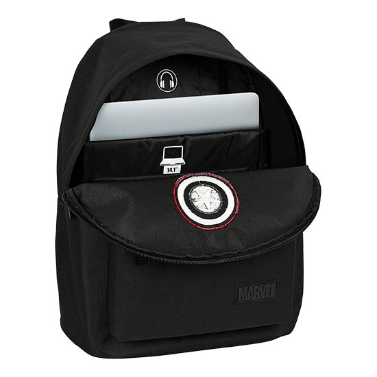 Mochila Escolar Marvel 14.1" Capitão América Preto