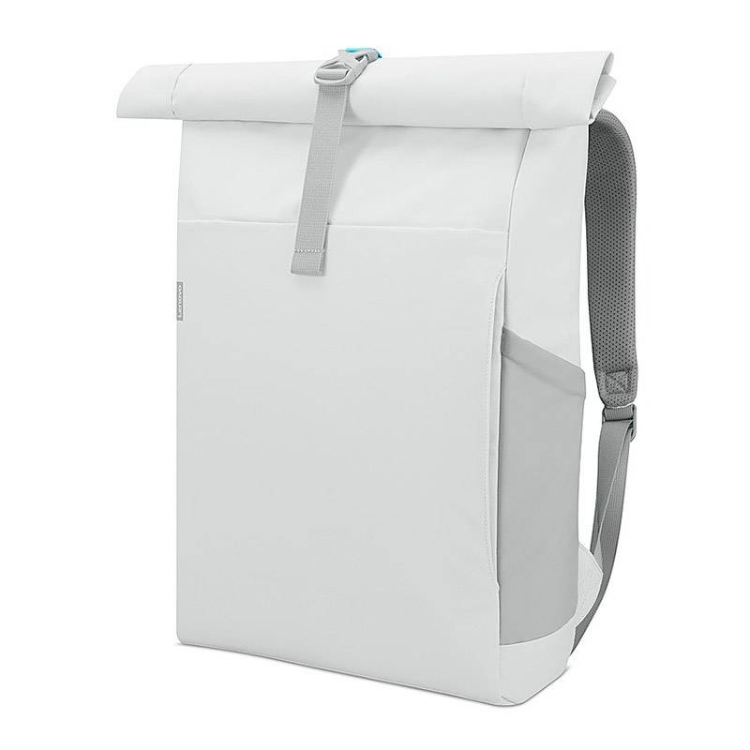 Mochila Lenovo IdeaPad Gaming Modern 16" branca com alça ajustável.