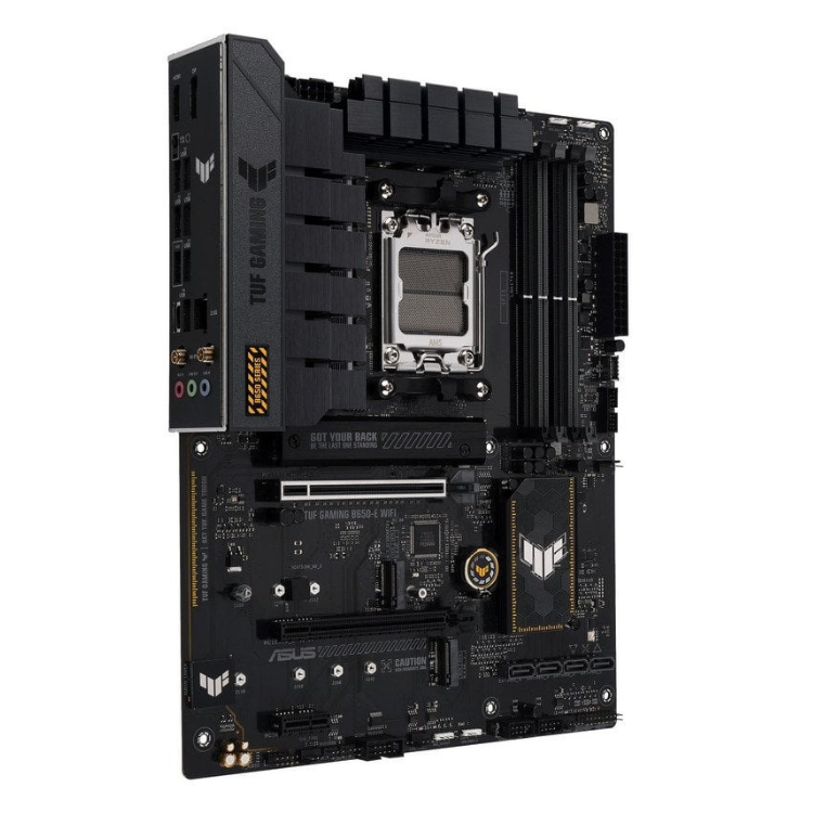 ASUS TUF Gaming B650-E Wifi black motherboard, AM5 socket.