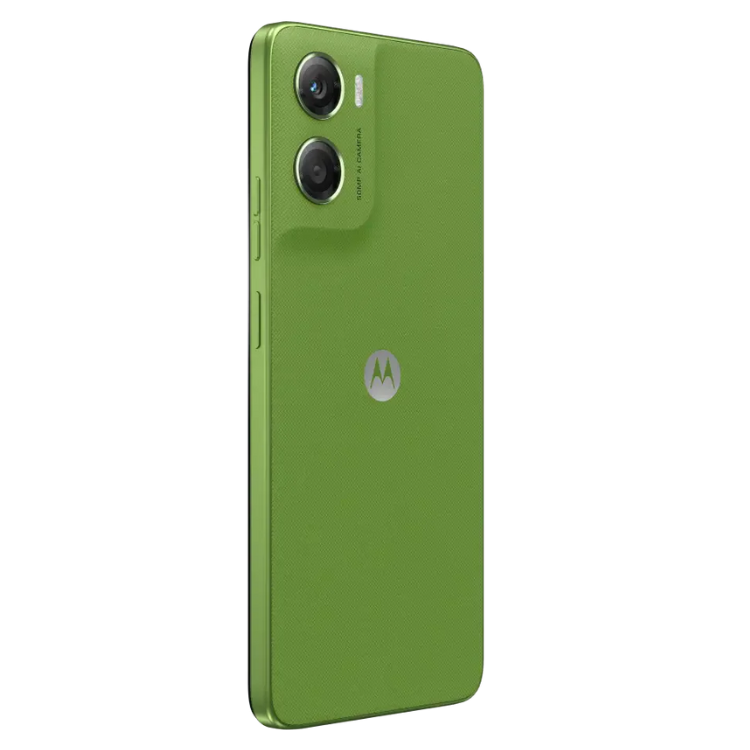 Smartphone Motorola Moto G06 verde, 4GB/256GB, Dual Sim, com duas câmaras traseiras.