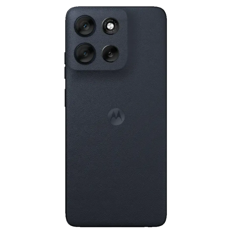 Smartphone Motorola G56 5G preto, com quatro câmeras na parte superior esquerda e logotipo da Motorola no centro.