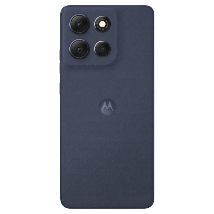Smartphone Motorola G86 5G, azul, 4 câmeras traseiras e logotipo da Motorola.