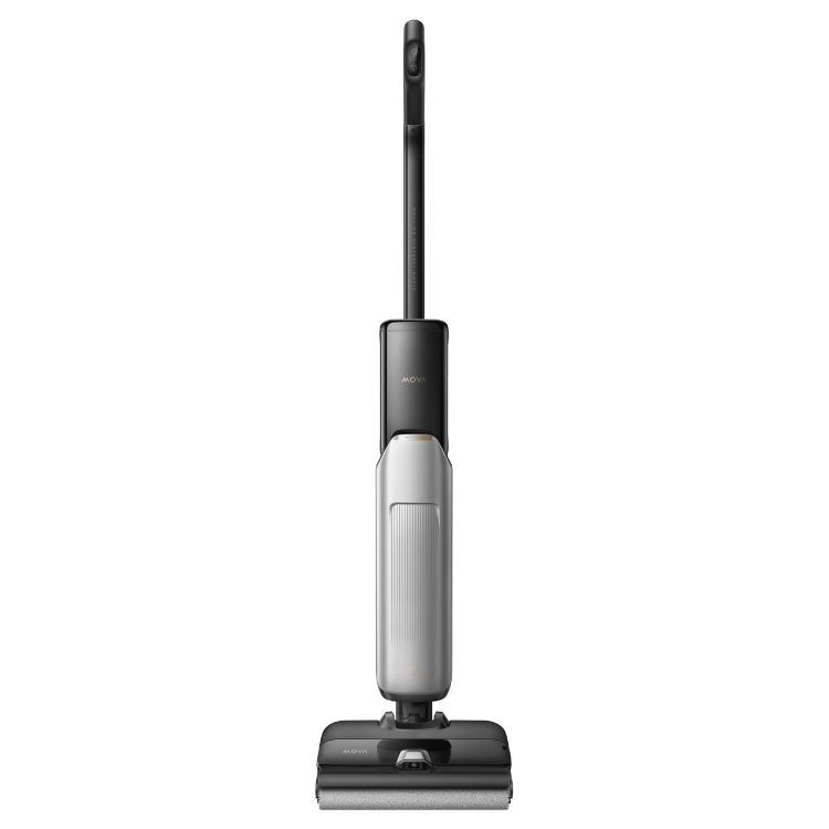 Black and silver MOVA X4 Pro wet and dry vacuum cleaner.