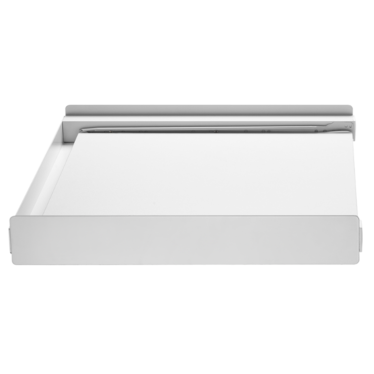 White vertical mounting base for washer dryer, Napofix ML-3, rectangular with lip.