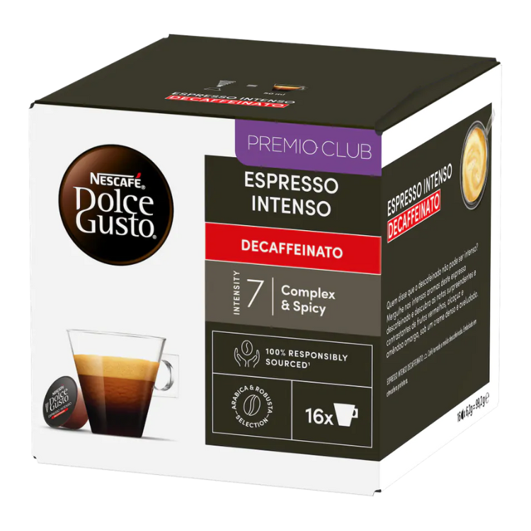 Café Nescafé Dolce Gusto Espresso Intenso Descafeinado 16 Cápsulas