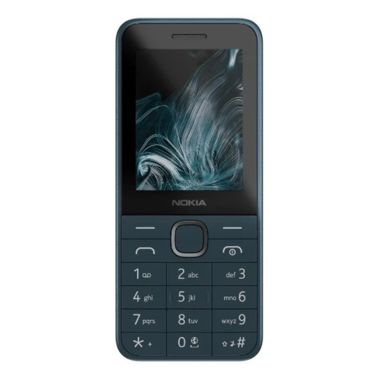 Telemóvel Nokia 225 2024 4G Dual Sim, azul, com ecrã e teclado.