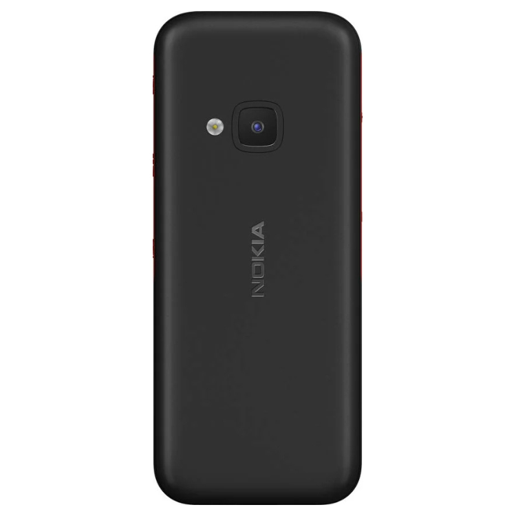 Telemóvel Nokia 5310 preto com câmara e marca NOKIA na parte de trás.