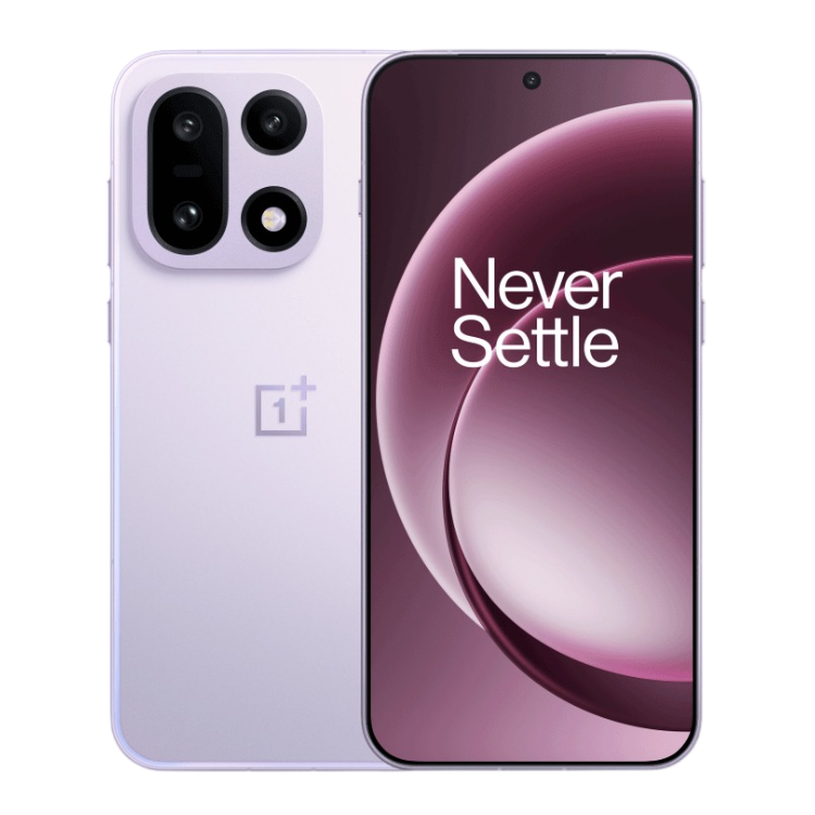 OnePlus 15, smartphone violeta, 16GB/512GB, câmaras triplas, ecrã com Never Settle.