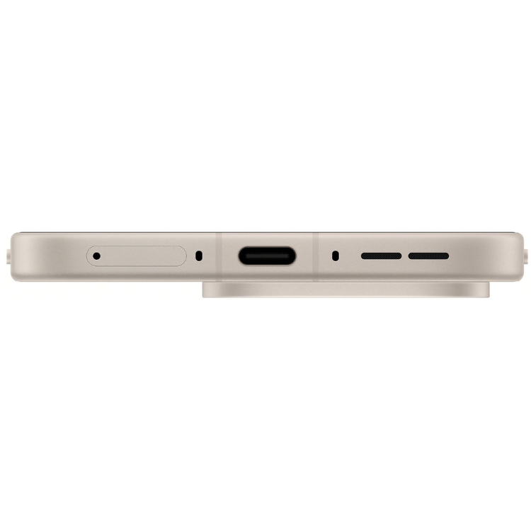 OnePlus 15 5G bege, vista lateral com várias entradas e saídas.