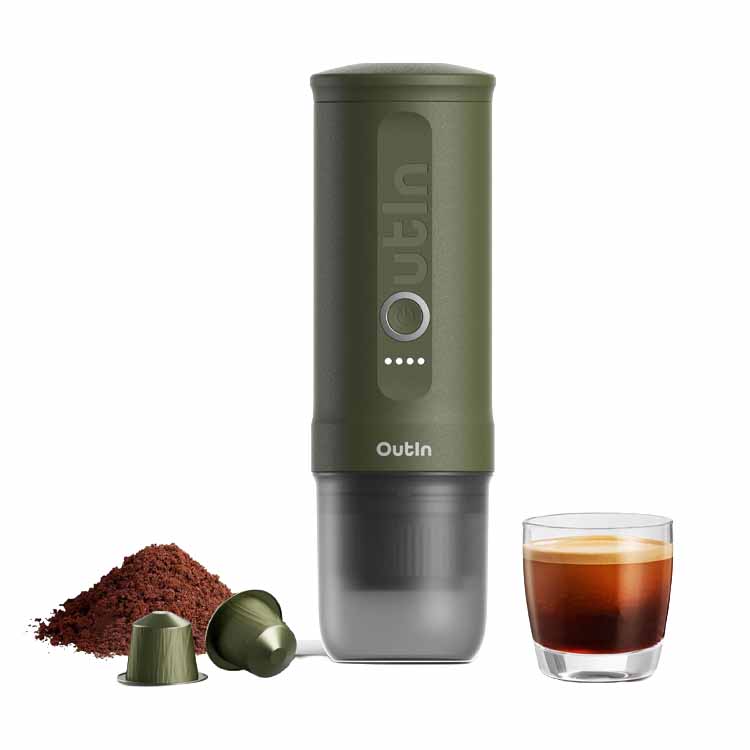 Máquina de Café Portátil Outin Expresso Nespresso Verde