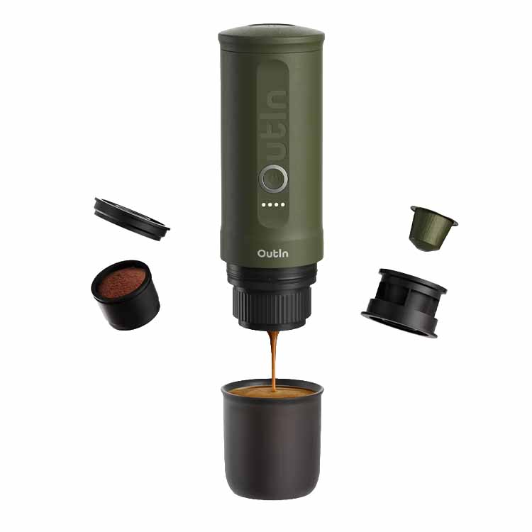Máquina de Café Portátil Outin Expresso Nespresso Verde