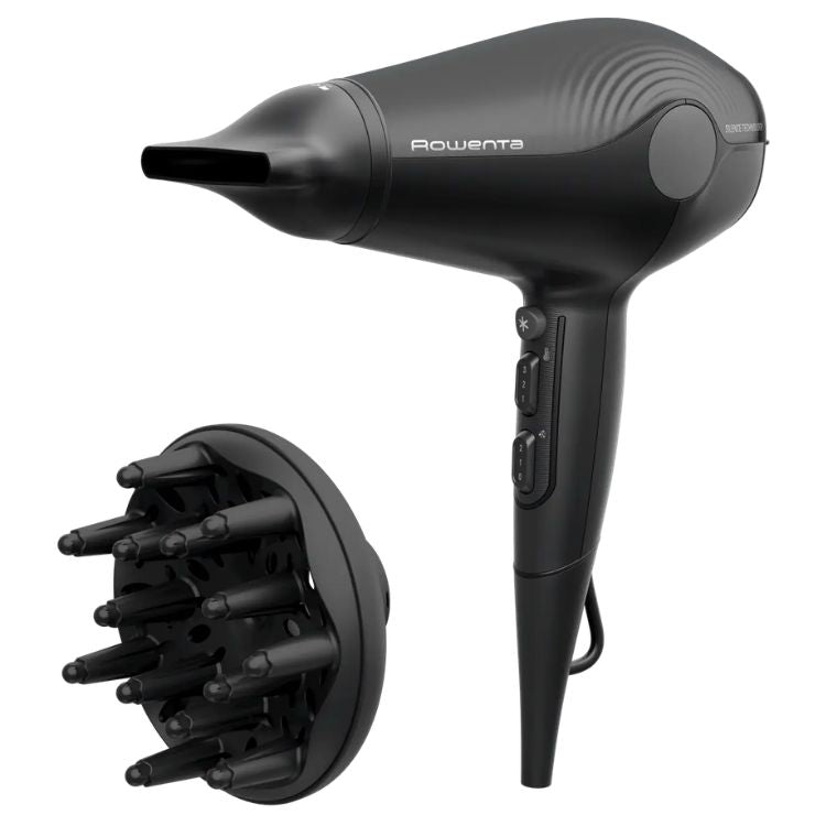 Rowenta CV6430F0 + CF322LF0 Haartrockner- und Glätteisen-Set, Ionen-Keratin & Glow, Schwarz