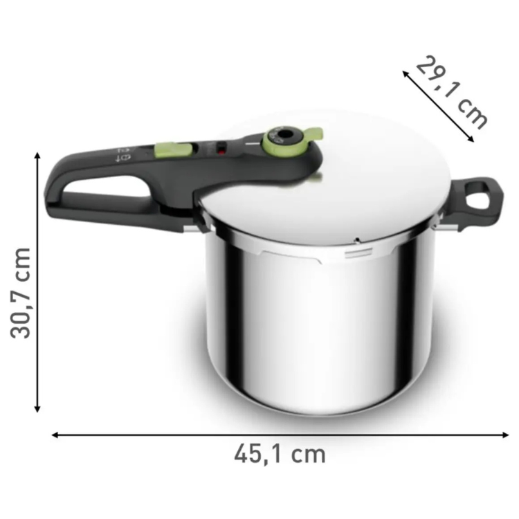 Tefal Secure Trendy P2584402 Schnellkochtopf, 8L, Edelstahl