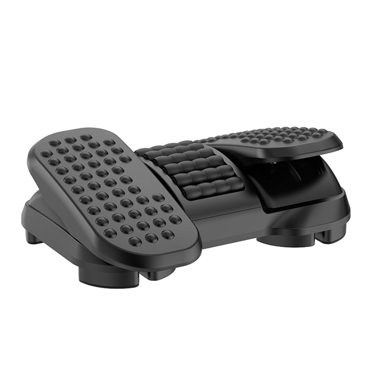 Base Ergonómica Inclinável para pés NapoFix ERGO450, preta, com apoios de borracha texturizados.
