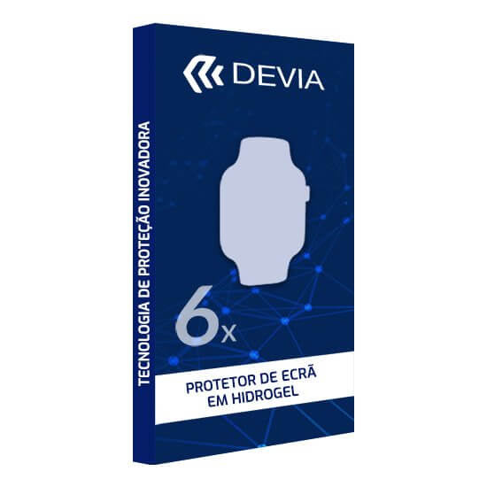 Pack de 6 Protetores Ecrã Hidrogel Devia Samsung Galaxy Watch6 Classic 43mm R950, R955