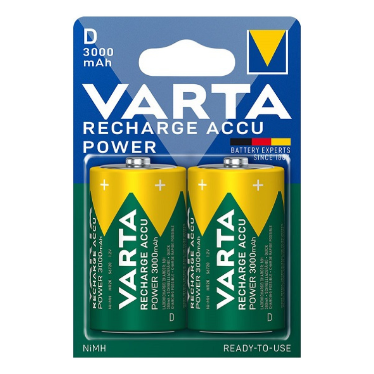 Pilha Varta Recarregável 2xD 3000mAh
